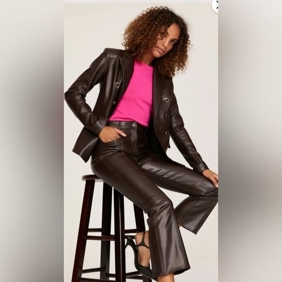 Milly Hellena Faux Leather Pants Size 24 - Picture 4 of 10